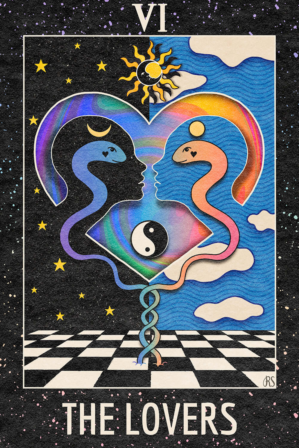 ‘The Lovers’ Tarot Art Print