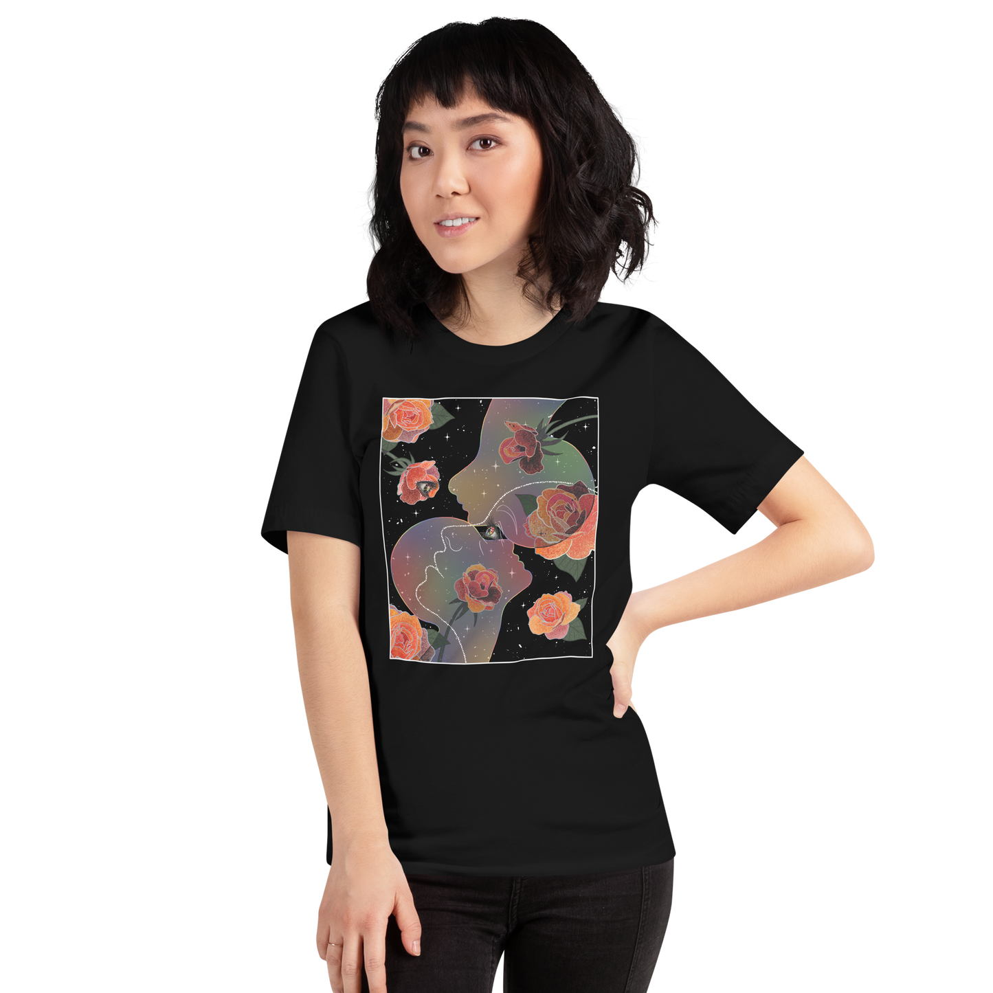 “Where Eyes Meet, Worlds Unfold” Unisex t-shirt