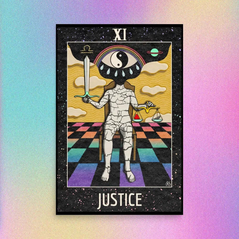 ‘Justice’ Tarot Art Print 2023 Worldwide Shipping