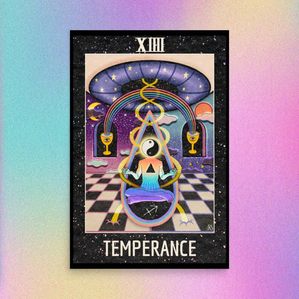 ‘Temperance’ Tarot Art Print 2023 Worldwide Shipping