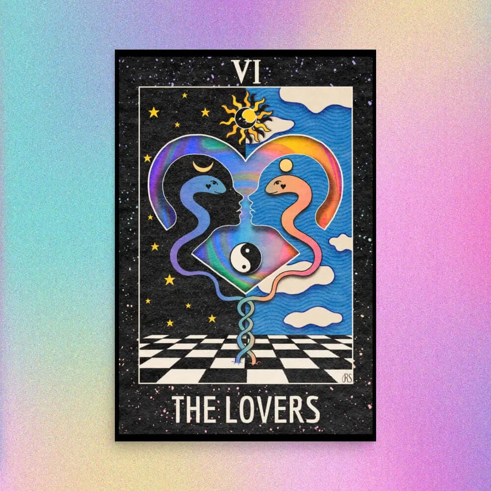 ‘The Lovers’ Tarot Art Print 2023 Worldwide Shipping